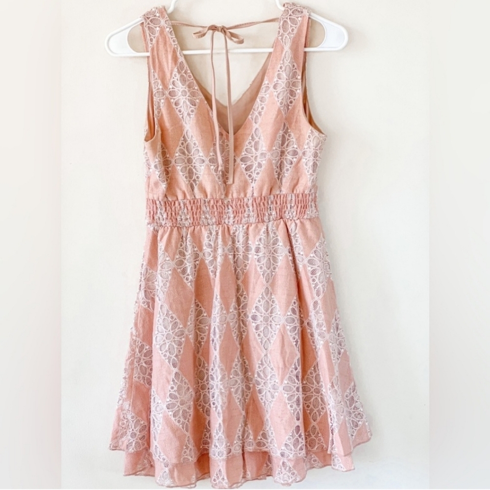 American Rag Cie Blush Pink Lace Dress (Size XL)